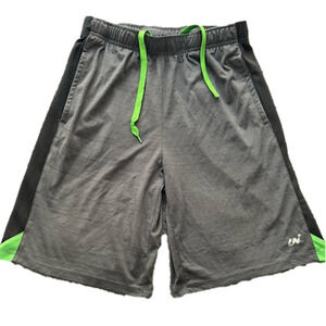 MEN’S Size Small Teen Athletic Dri Fit Grey-Green Gym Shorts, GUC